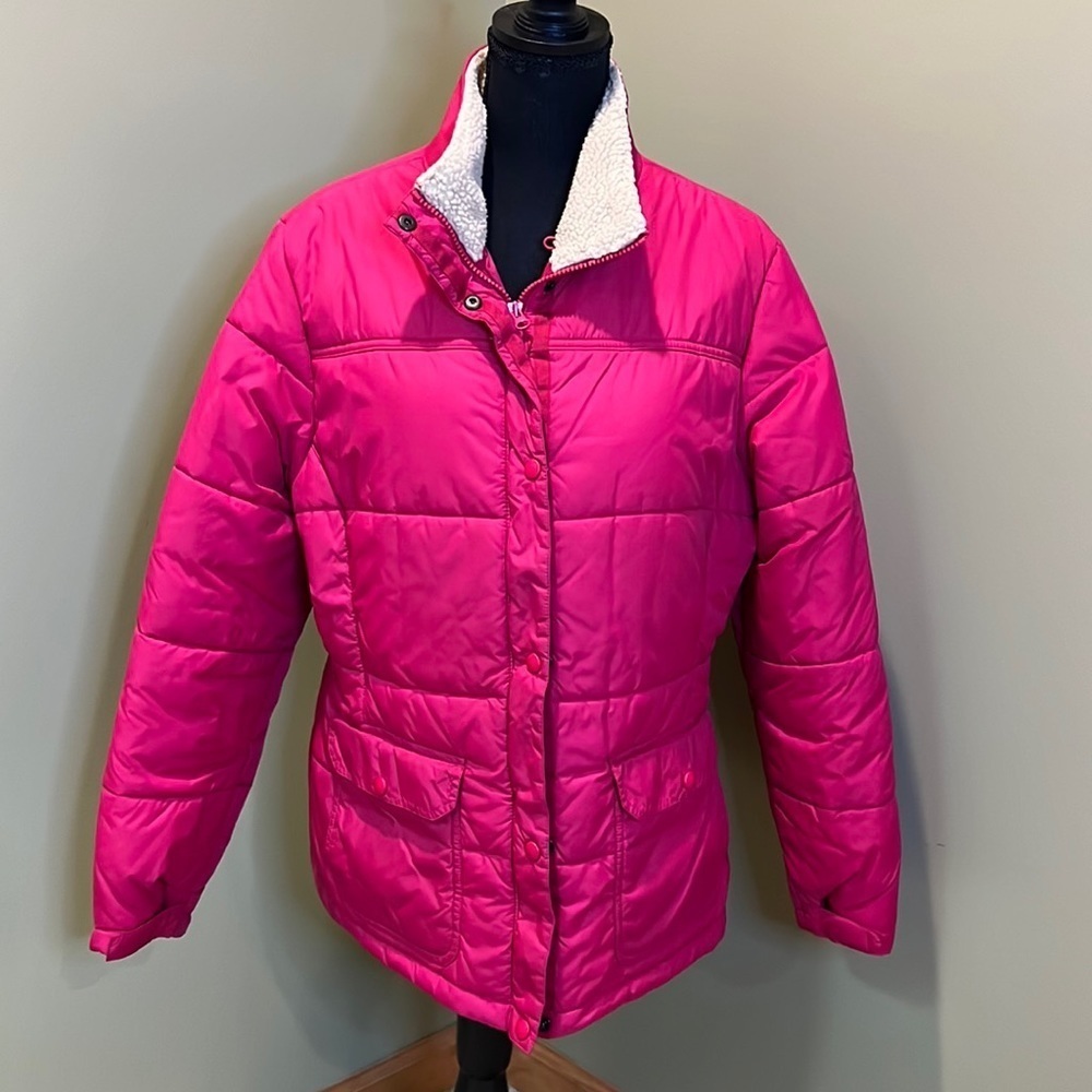 Lands' End Pink Puffer Jacket